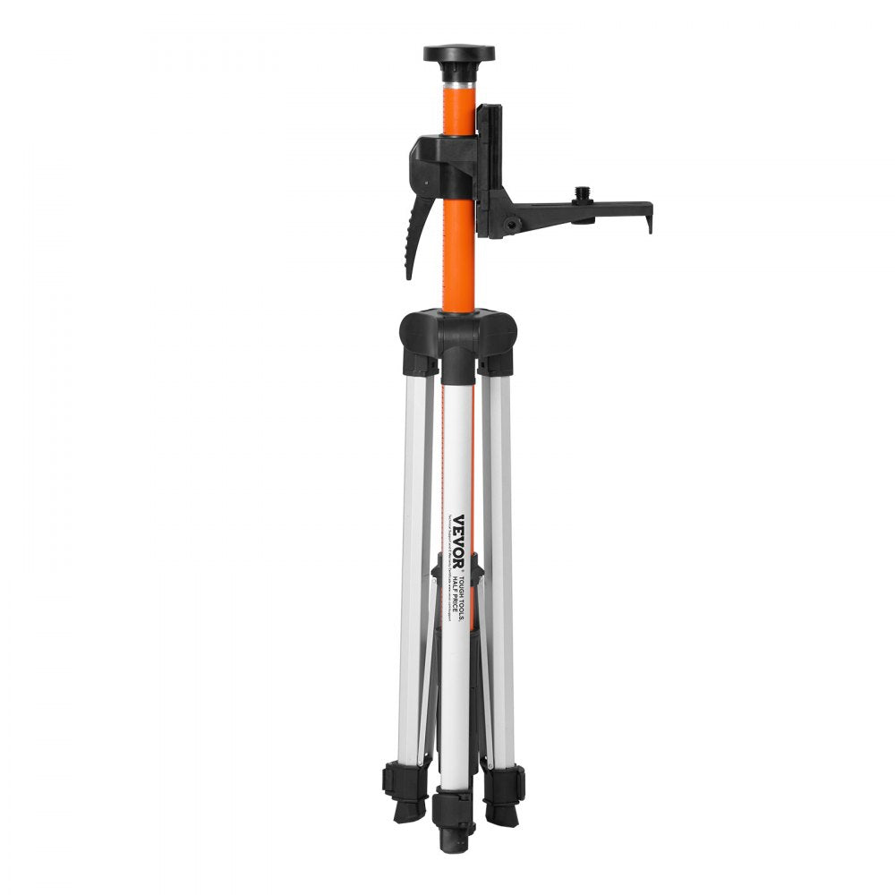 VEVOR Laser Level Tripod, 1/4"-20 & 5/8"-11 Thread Mount, 40.94-133.85 inch Height Adjustment with Level Bubble & Heavy-duty Stand, Extendable Pole Lightweight Aluminum Tripod for Laser Scanner