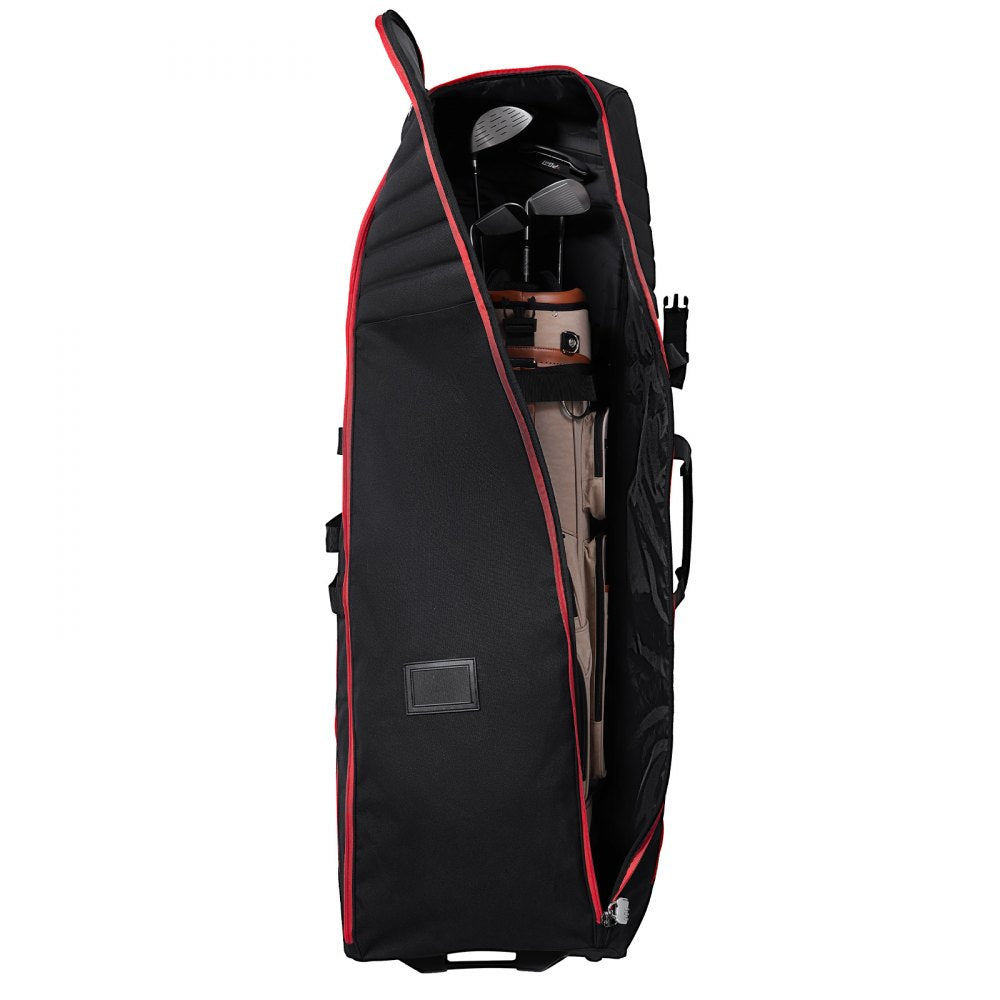 VEVOR Golf Travel Bag, Outdoors Soft-Sided Golf Travel Cover Case, Heavy Duty 1000D Nylon Wear-Resistant, Padded Golf Luggage Case Cover with Wheels, Foldable Golf Club Storage Bag for Airlines