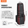 VEVOR Golf Travel Bag, Outdoors Soft-Sided Golf Travel Cover, Heavy Duty 1800D Polyester Oxford Wear-Resistant Waterproof, Padded Luggage Case with Wheels, Foldable Golf Club Storage Bag for Airline