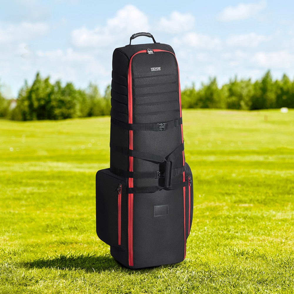 VEVOR Golf Travel Bag, Outdoors Soft-Sided Golf Travel Cover, Heavy Duty 1800D Polyester Oxford Wear-Resistant Waterproof, Padded Luggage Case with Wheels, Foldable Golf Club Storage Bag for Airline
