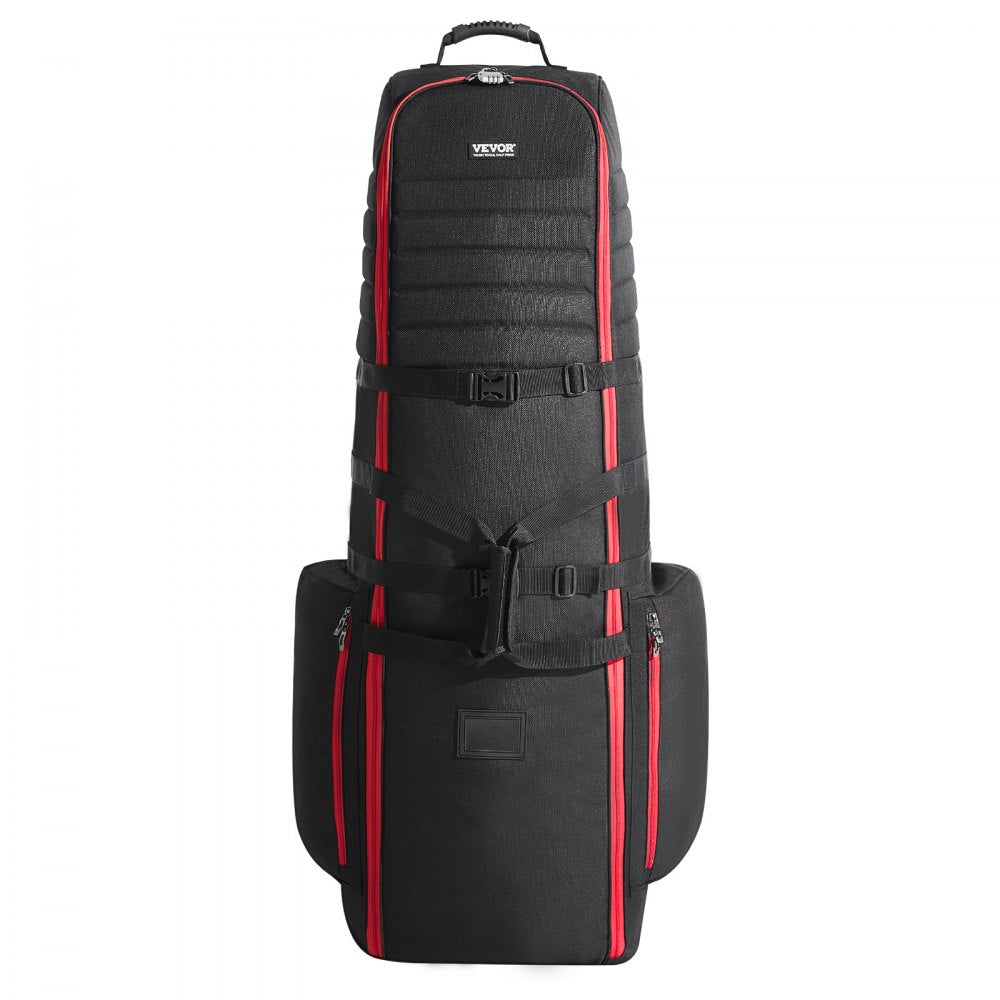 VEVOR Golf Travel Bag, Outdoors Soft-Sided Golf Travel Cover, Heavy Duty 1800D Polyester Oxford Wear-Resistant Waterproof, Padded Luggage Case with Wheels, Foldable Golf Club Storage Bag for Airline