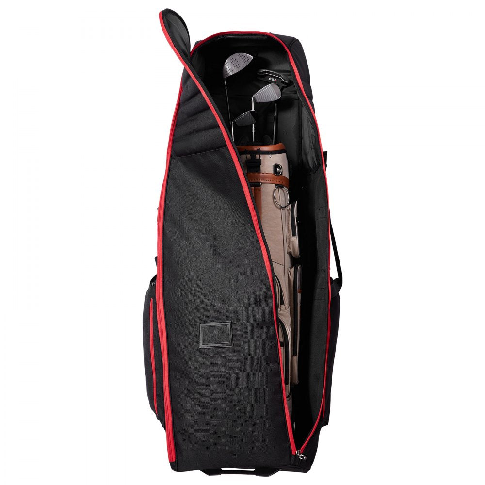 VEVOR Golf Travel Bag, Outdoors Soft-Sided Golf Travel Cover, Heavy Duty 1800D Polyester Oxford Wear-Resistant Waterproof, Padded Luggage Case with Wheels, Foldable Golf Club Storage Bag for Airline