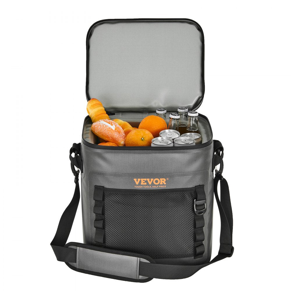 VEVOR Soft Cooler Bag, 30 Cans Soft Sided Cooler Bag Leakproof with Zipper, Waterproof Soft Cooler Insulated Bag, Lightweight & Portable Collapsible Cooler for Beach, Hiking, Picnic, Camping, Travel