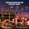 VEVOR RGB Outdoor String Lights, 100FT, Outside Patio Lights with APP Control 30 Bulbs, 15 Single-Color Adjustable Brightness Time Setting, Waterproof Hanging Lights for Halloween Decoration Christmas