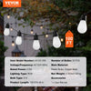 VEVOR RGB Outdoor String Lights, 100FT, Outside Patio Lights with APP Control 30 Bulbs, 15 Single-Color Adjustable Brightness Time Setting, Waterproof Hanging Lights for Halloween Decoration Christmas