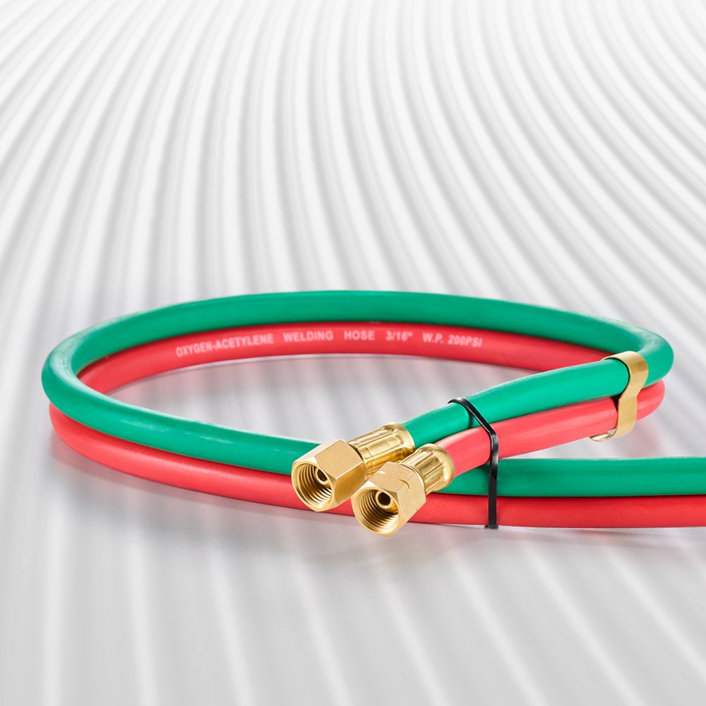 VEVOR Oxygen Acetylene Hose, 1/4-Inch x 25FT Oxy Acetylene Hose with 9/16"-18 LH/RH B Fittings, R Grade Welding Torch Twin Hose with 300PSI Maximum Working Pressure for Cutting Soldering Brazing