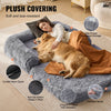 VEVOR Human Dog Bed, 72" x48"x10" Giant Human Dog Bed for Adults and Pets, Human Size Dog Bed with Washable PV Velvet Cover, Egg Orthopedic Foam, Storage Pocket, for You and Pet, Grey