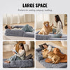 VEVOR Human Dog Bed, 72" x48"x10" Giant Human Dog Bed for Adults and Pets, Human Size Dog Bed with Washable PV Velvet Cover, Egg Orthopedic Foam, Storage Pocket, for You and Pet, Grey
