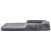 VEVOR Human Dog Bed, 72" x48"x10" Giant Human Dog Bed for Adults and Pets, Human Size Dog Bed with Washable PV Velvet Cover, Egg Orthopedic Foam, Storage Pocket, for You and Pet, Grey