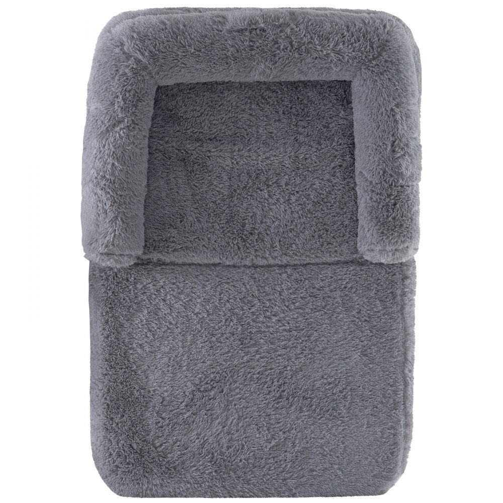 VEVOR Human Dog Bed, 72" x48"x10" Giant Human Dog Bed for Adults and Pets, Human Size Dog Bed with Washable PV Velvet Cover, Egg Orthopedic Foam, Storage Pocket, for You and Pet, Grey