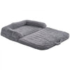 VEVOR Human Dog Bed, 72" x48"x10" Giant Human Dog Bed for Adults and Pets, Human Size Dog Bed with Washable PV Velvet Cover, Egg Orthopedic Foam, Storage Pocket, for You and Pet, Grey