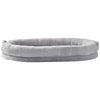 VEVOR Human Dog Bed, 72" x48"x10" Human Dog Bed for Adult, Human Size Dog Bed with Washable Faux Rabbit Fur Cover, Egg Orthopedic Foam, Storage Pocket, Large Dog Bean Bed, Light Grey
