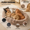 VEVOR Human Dog Bed, 72" x48"x10" Human Dog Bed for Adult, Human Size Dog Bed with Washable Faux Rabbit Fur Cover, Egg Orthopedic Foam, Storage Pocket, Large Dog Bean Bed, Brown