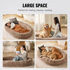 VEVOR Human Dog Bed, 72" x48"x10" Human Dog Bed for Adult, Human Size Dog Bed with Washable Faux Rabbit Fur Cover, Egg Orthopedic Foam, Storage Pocket, Large Dog Bean Bed, Brown