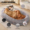 VEVOR Human Dog Bed, 72" x48"x10" Giant Human Dog Bed for Adult, Human Size Dog Bed with Washable PV Velvet Cover, Egg Orthopedic Foam, Storage Pocket, Large Dog Bean Bed for You and Pet, Light Grey