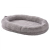 VEVOR Human Dog Bed, 72" x48"x10" Giant Human Dog Bed for Adult, Human Size Dog Bed with Washable PV Velvet Cover, Egg Orthopedic Foam, Storage Pocket, Large Dog Bean Bed for You and Pet, Light Grey