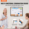 VEVOR 24"x 18" Monthly Calendar Whiteboard & Cork Board Combo with Aluminum Frame – 2-in-1 Magnetic Dry Erase Bulletin Board for Wall Mount – Ideal for School, Home, Office
