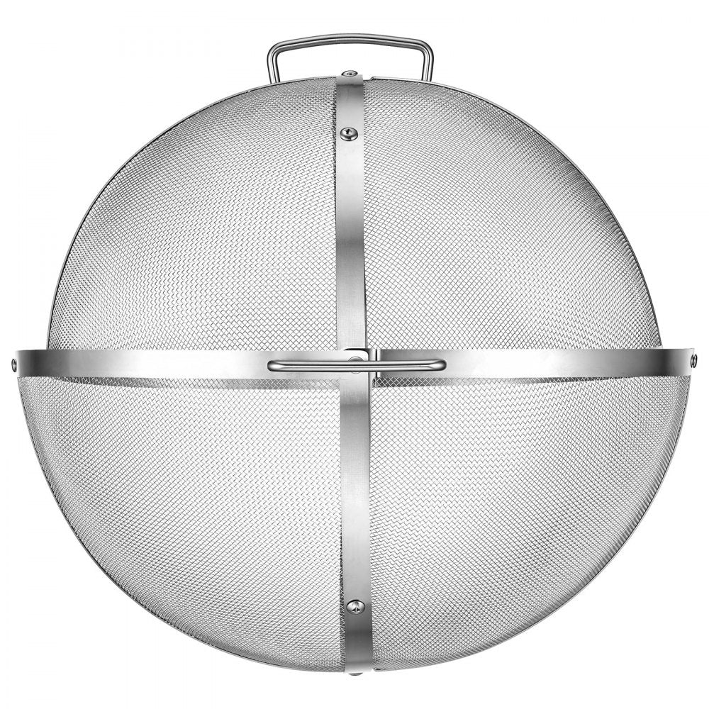 VEVOR Fire Pit Spark Screen, 19 inch Dome, Stainless Steel Mesh Cover Lid, for Outdoor, Patio, Backyard, Camping, Party, with Handles and Poker, High Temperature Tolerant, Help Block Sparks, Silver