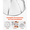 VEVOR Fire Pit Spark Screen, 36 inch Dome, Stainless Steel Mesh Cover Lid, for Outdoor, Patio, Backyard, Camping, Party, with Handles and Poker, High Temperature Tolerant, Help Block Sparks, Silver