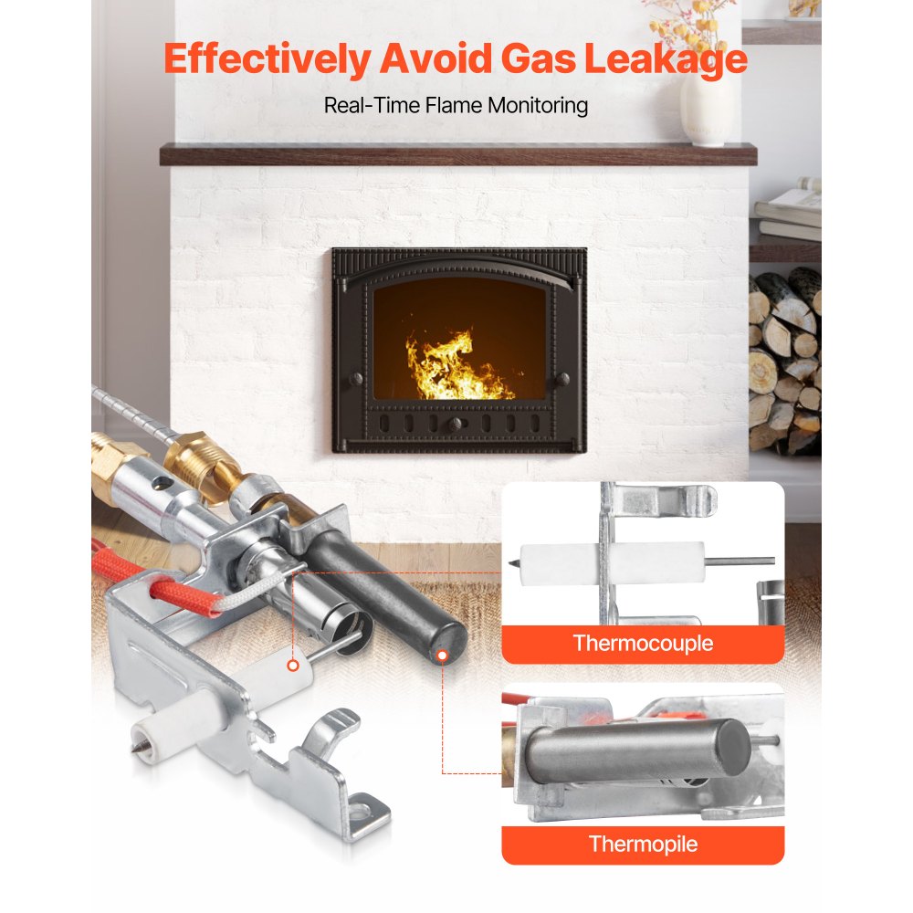 VEVOR Gas Pilot Assembly, OE 14D0477, LPG8404, SRV14D0477 Fireplace Gas Pilot Assembly Kit, LPG Ignition Replacement, Compatible with Lexington Forge, Majestic, Martin, Monessen Models