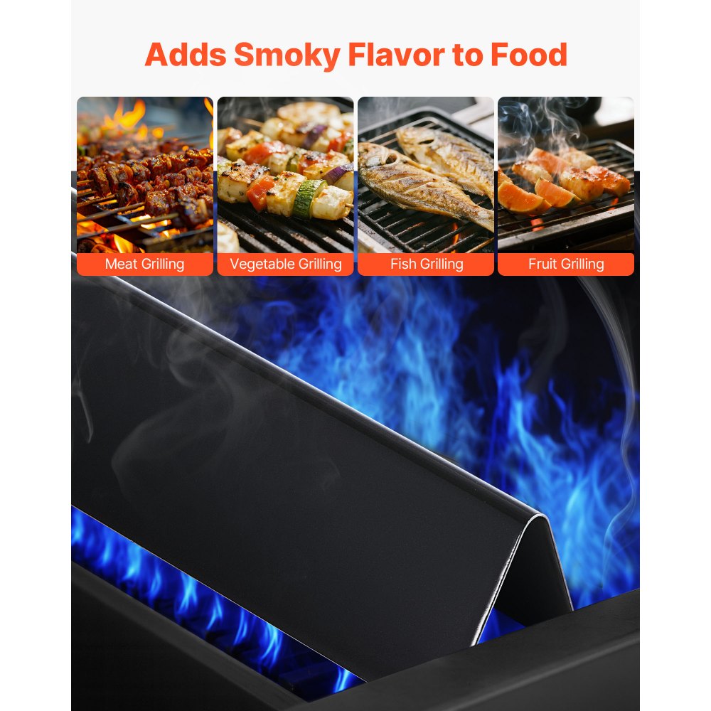 VEVOR Flavorizer Bars, 15 inch Grill Replacement Part, for Weber Spirit I & II 300 Series Grills, Including Spirit E-310, ll S-310, ll E-320, Porcelain-enameled Steel Thicker Heat Plate, 5 Pack