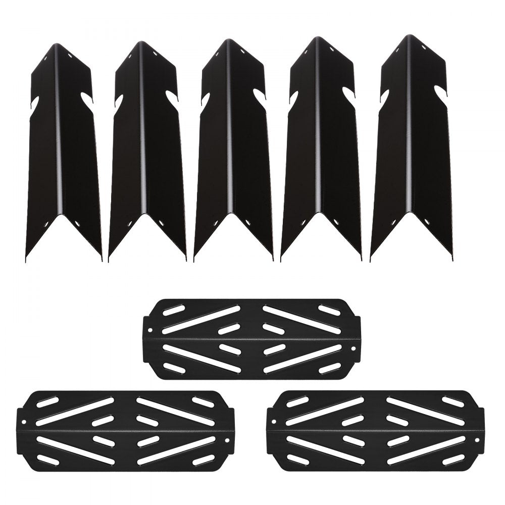 VEVOR Flavorizer Bars and Heat Deflectors, 17 in Grill Replacement Part, for Weber Genesis ll 310 315 335 340, E/S 325s, ES/SX 325s, E/S 335, EX/SX/EPX-335 Grills, Porcelain-enameled Steel, 8 Pack