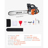 VEVOR 62 cc Gas Chainsaw, 20 inch Gas Powered Chainsaw, 3.8 HP Power Chain Saw with Non-Slip Handle, Gas-Powered Chainsaws with Dual Fuel Tanks, For Wood Cutting, Tree Trimming, and Land Clearing