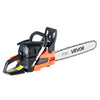VEVOR 62 cc Gas Chainsaw, 20 inch Gas Powered Chainsaw, 3.8 HP Power Chain Saw with Non-Slip Handle, Gas-Powered Chainsaws with Dual Fuel Tanks, For Wood Cutting, Tree Trimming, and Land Clearing