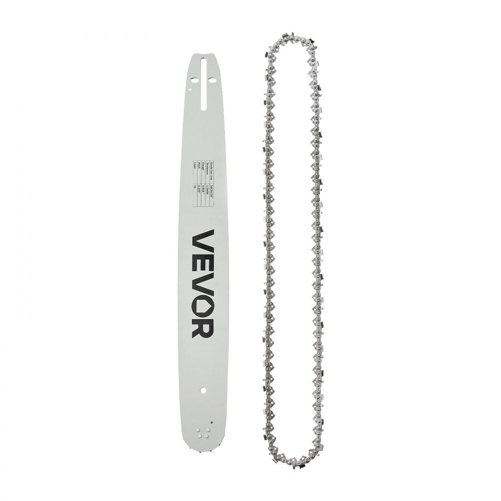 VEVOR Bar & Chainsaw Chain Combo 20" .325" Pitch .058" Gauge 76 Drive Links, Fits VEVOR CN-52G / CN-58G / CN-62G Gas Chainsaw, Alloy Steel, Replacement Guide Bar & Saw Chain with Sharp Cutter Teeth