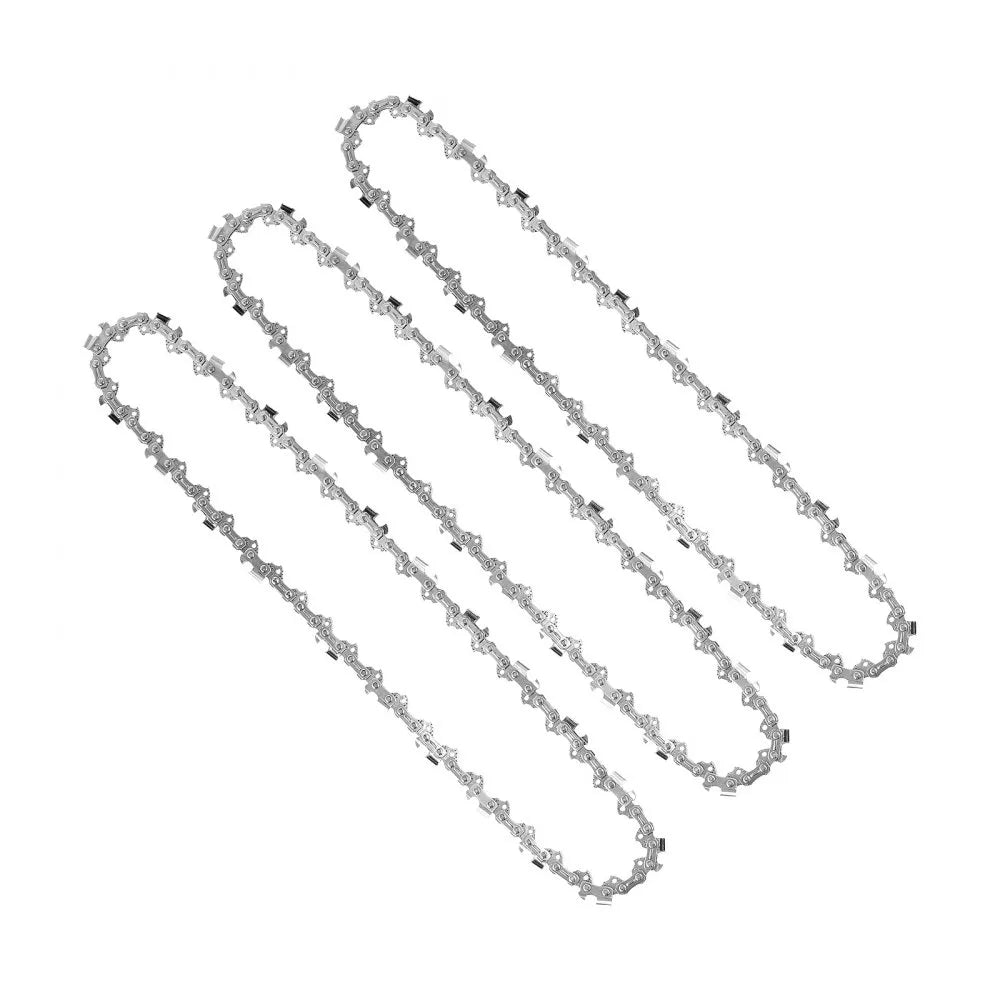 VEVOR Chainsaw Chain 3 Pack 12 Inch 3/8" Pitch 3/8" Gauge 45 Drive Links, Fits VEVOR CN-25 Gas Chainsaw, Forged Alloy Steel, Replacement Saw Chains with Sharp Cutter Teeth & Wear-Resistant Tie Straps