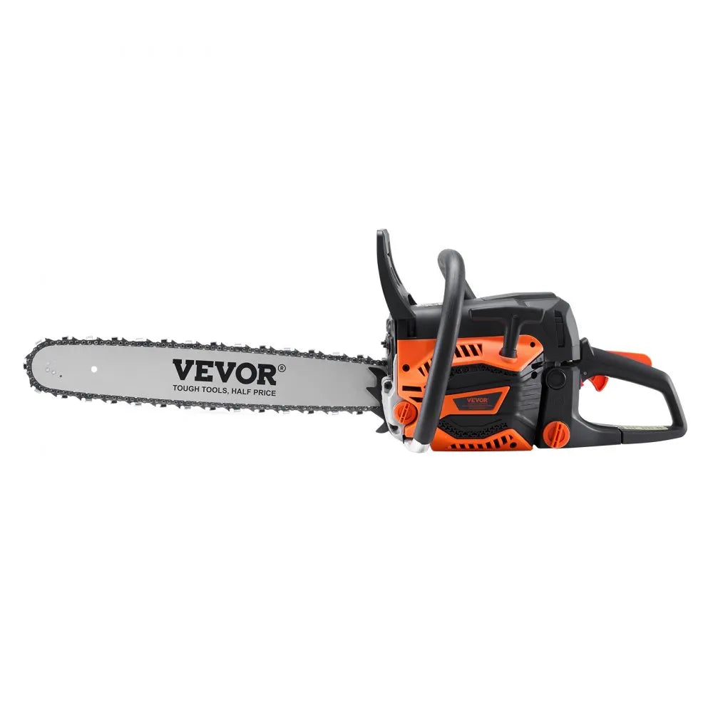 VEVOR Gas Chainsaw, 58CC 20" 3.22HP, Gasoline Powered Chain Saw, Handheld Cordless Petrol Chainsaws for Tree Wood Branch Cutting, Tree Trimming, Land Clearing, Farm Garden Ranch Forest Cutting Use