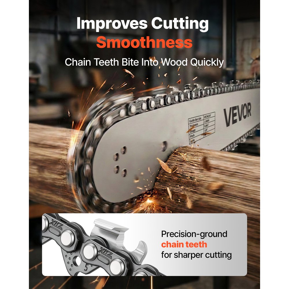 VEVOR Gas Powered Chainsaw 24 Inch 72CC 5HP 2 Stroke Engine Gas Chainsaw, for Wood Cutting, Tree Trimming & Land Clearing, Anti-Kickback Chain Brake, Power Chain Saw with Non-Slip Handle & Dual Tanks