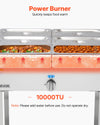 VEVOR 6-Pan Commercial Propane Steam Table, LP Gas Outdoor Soup Warmer with Drain Valve and 3" Wheels, Stainless Steel Propane Food Warmer with Adjustable Temperature, for Restaurant Outdoor Camping