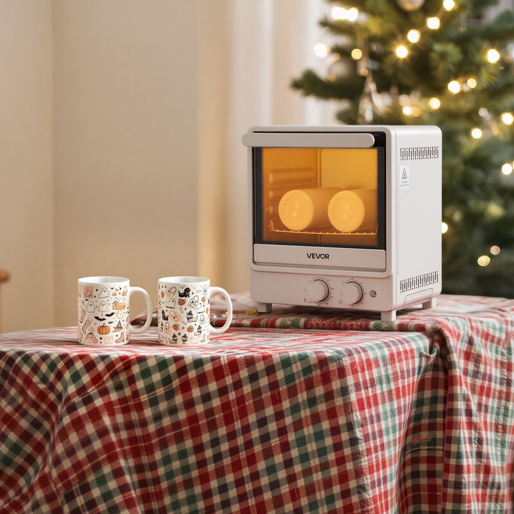 VEVOR Sublimation Oven Machine 13 Qt Fits 20oz Tumblers Convection Oven, for Sublimation Blank Tumblers, Mugs, Bowls, 360° Even Heating, with 50 Shrink Films, 1 Tape and 2 Heat-Resistant Gloves