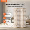VEVOR Room Divider, 4 Panel Japanese Room Divider, Folding Privacy Screen Indoor, Portable Partition Dividers and Decoration Screens, for Room Separation, Home, Office, Restaurant & Bedroom (Natural)