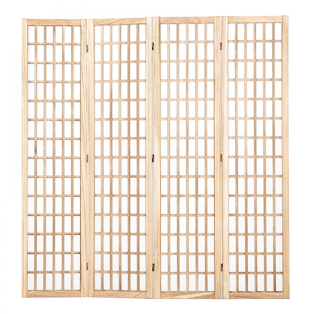VEVOR Room Divider, 4 Panel Japanese Room Divider, Folding Privacy Screen Indoor, Portable Partition Dividers and Decoration Screens, for Room Separation, Home, Office, Restaurant & Bedroom (Natural)