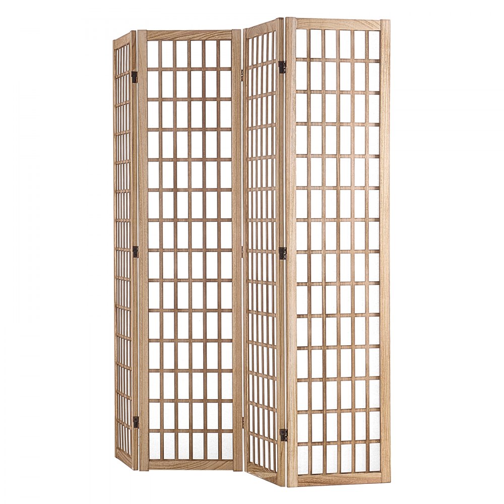 VEVOR Room Divider, 4 Panel Japanese Room Divider, Folding Privacy Screen Indoor, Portable Partition Dividers and Decoration Screens, for Room Separation, Home, Office, Restaurant & Bedroom (Natural)