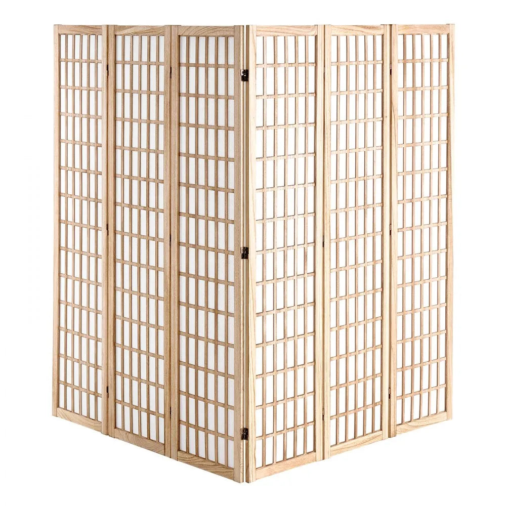 VEVOR Room Divider, 6 Panel Japanese Room Divider, Wood Folding Privacy Screen Indoor, Japanese Partition Dividers Portable Decoration Screens, for Room Separation Home Office Restaurant & Bedroom