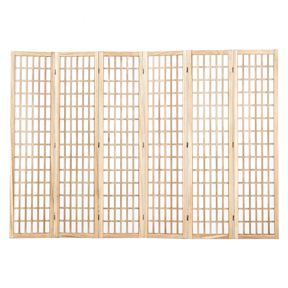 VEVOR Room Divider, 6 Panel Japanese Room Divider, Wood Folding Privacy Screen Indoor, Japanese Partition Dividers Portable Decoration Screens, for Room Separation Home Office Restaurant & Bedroom