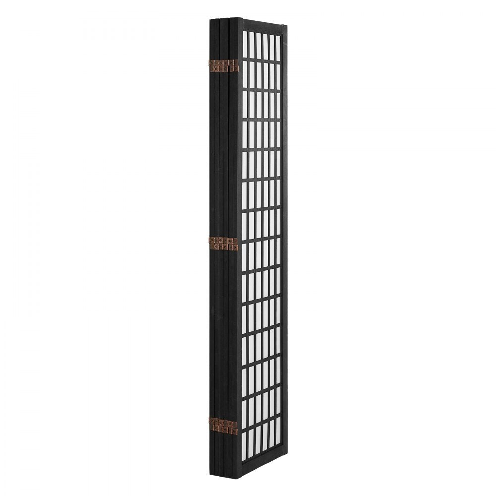 VEVOR Room Divider, 6 Panel Japanese Room Divider, Folding Privacy Screen Indoor, Portable Partition Dividers and Decoration Screens, for Room Separation, Home, Office, Restaurant & Bedroom (Black)