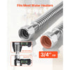 VEVOR Water Heater Kit, 24 Inch Length Water Heater Flex Connector, Waters Heaters Installation Kit with 3/4" FIP x 3/4" FIP Inlet & Outlet Connection for Bathroom, Kitchen, Laundry Room, Boiler Room