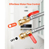 VEVOR Water Heater Kit, Push-Fit Valve Flexible Water Heater Connector with 3/4" FIP x 1/2" PTC Ball Valve, Stainless Steel Braided Waters Heaters Supply Line for Bathroom, Kitchen, Laundry Room