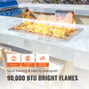 VEVOR 6 x 18 inch Drop-in Fire Pit Pan, Rectangular Stainless Steel Fire Pit Burner, Natural & Propane Gas Fire Pan H-Burner 90,000 BTU for Indoor or Outdoor Use