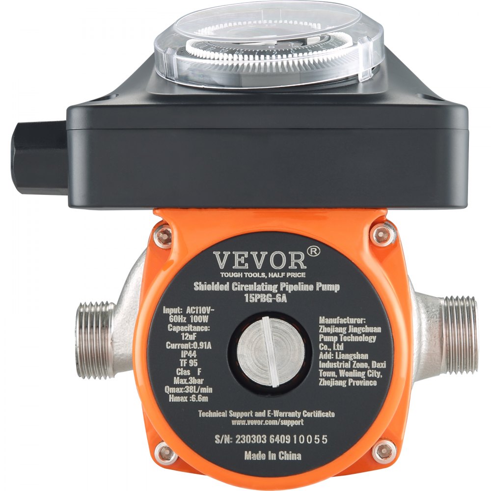 VEVOR Hot Water Recirculating Pump, 100W Water Circulator Pump, Auto Start/Close Ultra-silent Stainless Steel Head Circulation, for Electric Water Heater System/Facuet/Showerhead Circulation