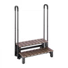 VEVOR Hot Tub Steps with Handrail 2-Step Spa Outdoor Stairs 550lbs Capacity, 32.3in Wide Step, Steel & Plastic, Easy Assembly, Non-Slip Step Ladder for Above-Ground/Inflatable Pool, RV,Patio,Deck