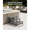 VEVOR Hot Tub Steps 3-Step Spa Stairs 27.5 in Wide Step Ladder Outdoor, 350 lbs Capacity, Sturdy HIPS Plastic, Non-Slip Foot Pads, Easy Assembly, Stable Access for Pool, RV, Home Patio and Backyard