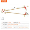 VEVOR G80 V Bridle Chain, 5/16" x 3' Towing Chain Bridle with R Hooks, T Hooks, J Hooks and Grab Hooks, Transport Tow Chain Bridle with 10800 lbs Safe Working Load for Flatbed Truck Wrecker Recovery