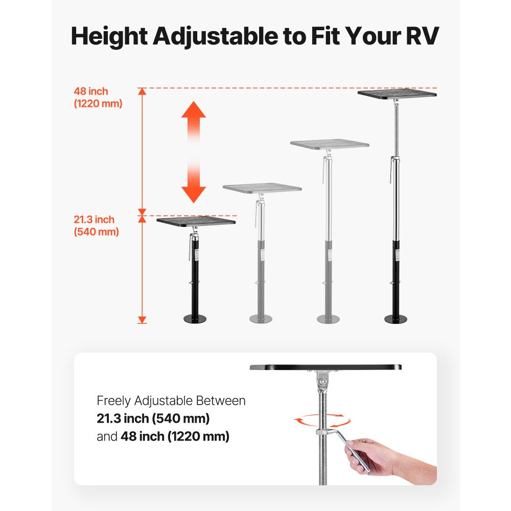 VEVOR RV Slide Out Support Jack, 2 PCS Camper Slide-Out Leveling Jack, Powder-Coated Steel Support Jacks for RV, Camper, Travel Trailer, Supports Up to 1000lbs, Adjustable from 21.3 inch to 48 inch