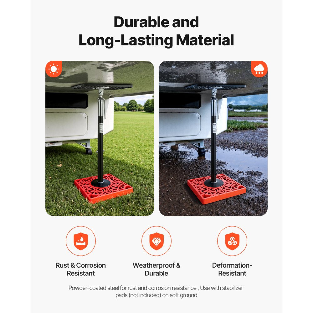 VEVOR RV Slide Out Support Jack, 2 PCS Camper Slide-Out Leveling Jack, Powder-Coated Steel Support Jacks for RV, Camper, Travel Trailer, Supports Up to 1000lbs, Adjustable from 21.3 inch to 48 inch