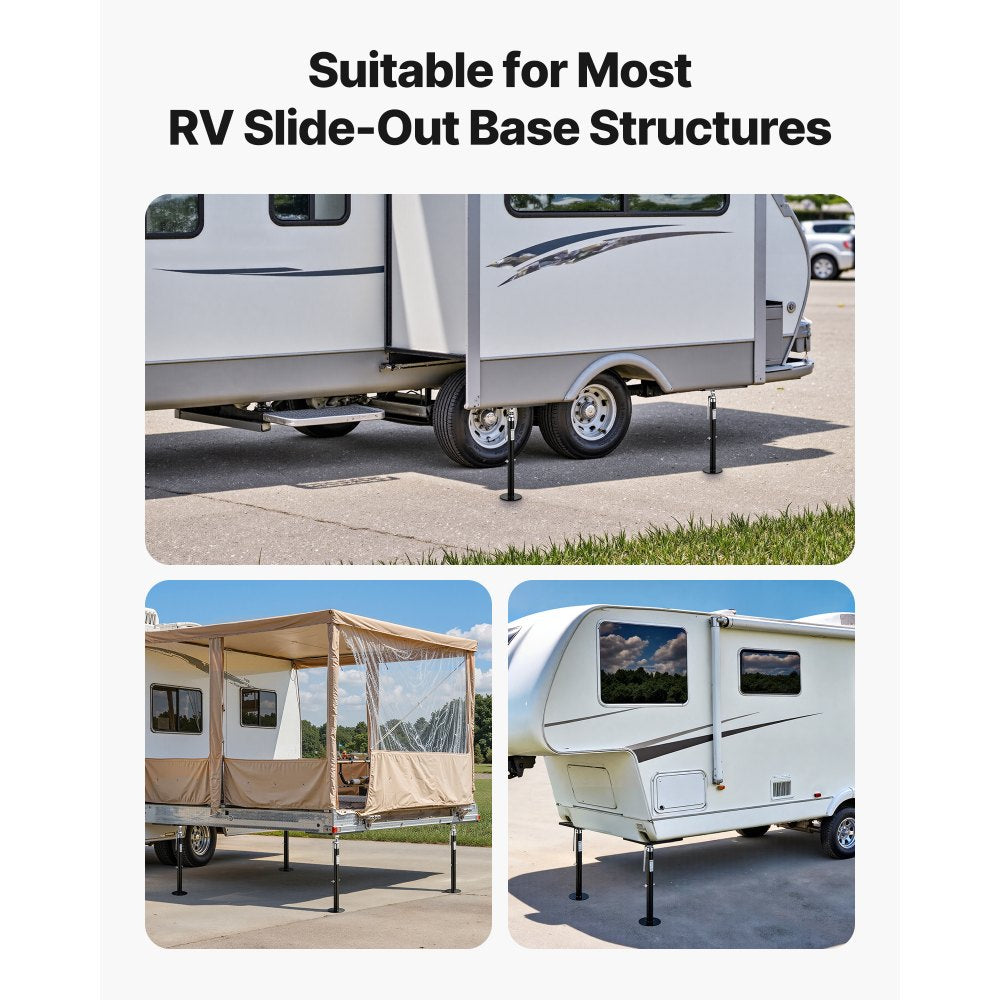 VEVOR RV Slide Out Support Jack, 2 PCS Camper Slide-Out Leveling Jack, Powder-Coated Steel Support Jacks for RV, Camper, Travel Trailer, Supports Up to 1000lbs, Adjustable from 21.3 inch to 48 inch